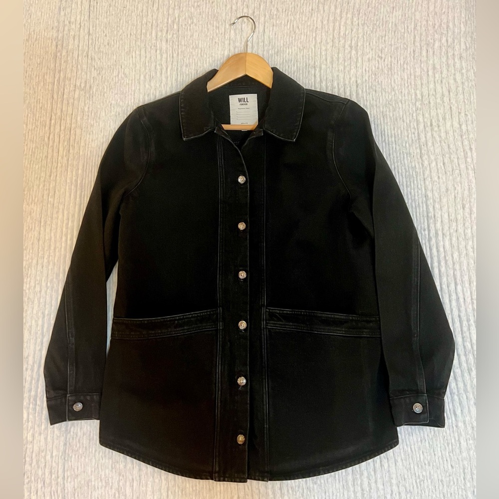 Sézane Will Jacket in Washed Black Size M
